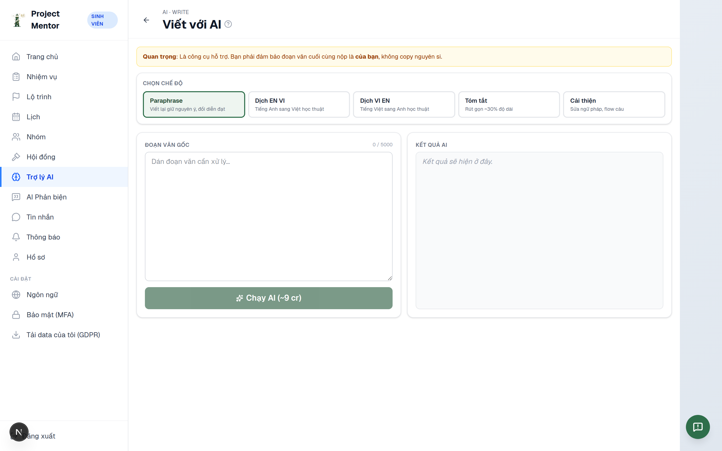 Hỗ trợ viết